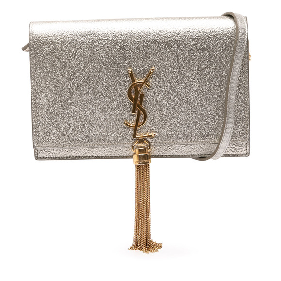 Pre-Loved Saint Laurent Metallic Calfskin Monogram Kate Tassel Wallet on Chain - Picture 1 of 8